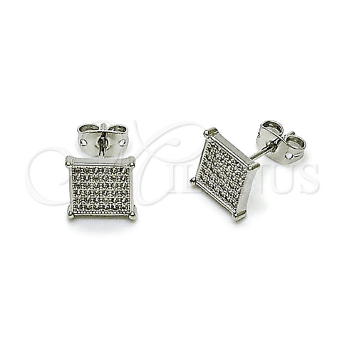 Rhodium Plated Stud Earring, with White Micro Pave, Polished, Rhodium Finish, 02.342.0047.1