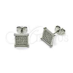 White Gold Filled Ring — Stud Earring with White Micro Pave Polished 02. — main product view — SKU 163315 | Oro Laminado Blanco anillo — Stud Earring with blanco Micro Pave pulido 02. — SKU 163315