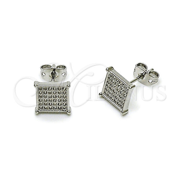 White Gold Filled Ring — Stud Earring with White Micro Pave Polished 02. — main product view — SKU 163315 | Oro Laminado Blanco anillo — Stud Earring with blanco Micro Pave pulido 02. — SKU 163315