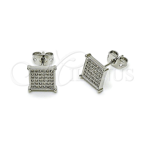 Rhodium Plated Stud Earring, with White Micro Pave, Polished, Rhodium Finish, 02.342.0047.1