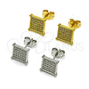 White Gold Filled Ring — Stud Earring with White Micro Pave Polished 02. — alternate product view — SKU 163315 | Oro Laminado Blanco anillo — Stud Earring with blanco Micro Pave pulido 02. — SKU 163315