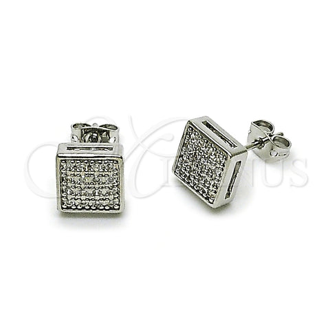 Rhodium Plated Stud Earring, with White Cubic Zirconia, Polished, Rhodium Finish, 02.342.0028.1