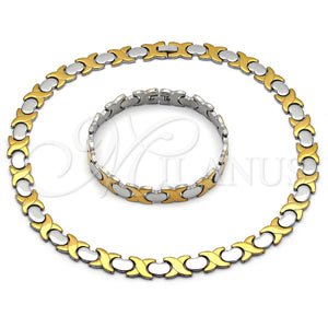 Stainless Steel Bracelet — Necklace and Bracelet Hugs and Kisses and Heart — main product view — SKU 163350 | Acero Inoxidable brazalete — Necklace and Bracelet Hugs and Kisses and corazón — SKU 163350