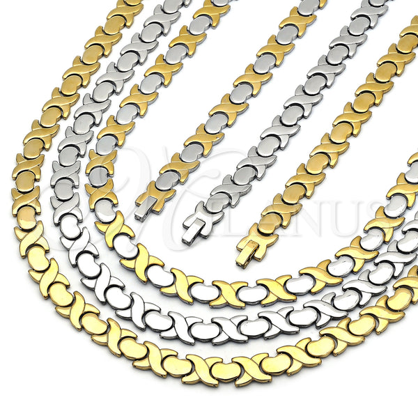 Stainless Steel Bracelet — Necklace and Bracelet Hugs and Kisses and Heart — alternate product view — SKU 163351 | Acero Inoxidable brazalete — Necklace and Bracelet Hugs and Kisses and corazón — SKU 163351