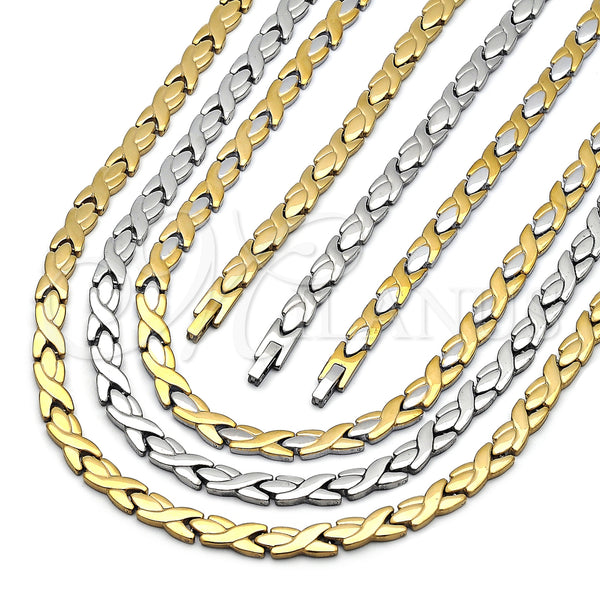 Stainless Steel Bracelet — Necklace and Bracelet Hugs and Kisses Design Polished — alternate product view — SKU 163354 | Acero Inoxidable brazalete — Necklace and Bracelet Hugs and Kisses diseño pulido — SKU 163354