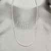 Sterling Silver Basic Necklace, Curb Design, Polished, Silver Finish, 04.433.0007.24 (100 Gauge, Thickness, 24 Inches Length)