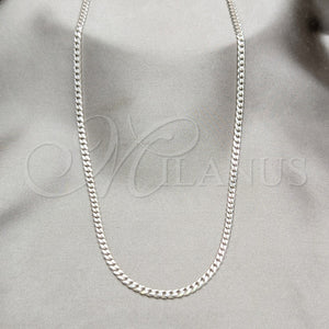 Sterling Silver Necklace — Basic Necklace Curb Design Polished 04. Gauge Thickness — main product view — SKU 163371 | Plata 925 collar — básico Necklace Curb diseño pulido 04. Gauge Thickness — SKU 163371
