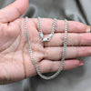 Sterling Silver Basic Necklace, Curb Design, Polished, Silver Finish, 04.433.0007.22 (100 Gauge, Thickness, 22 Inches Length)