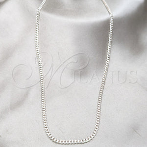 Sterling Silver Necklace — Basic Necklace Curb Design Polished 04. Gauge Thickness — main product view — SKU 163372 | Plata 925 collar — básico Necklace Curb diseño pulido 04. Gauge Thickness — SKU 163372