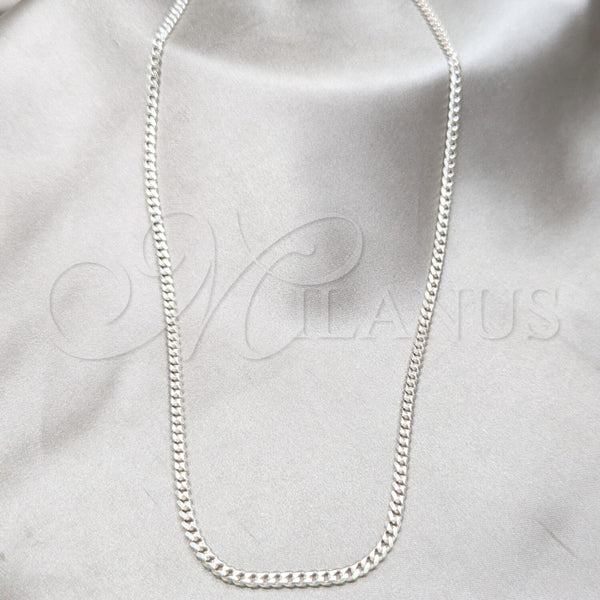 Sterling Silver Necklace — Basic Necklace Curb Design Polished 04. Gauge Thickness — main product view — SKU 163372 | Plata 925 collar — básico Necklace Curb diseño pulido 04. Gauge Thickness — SKU 163372