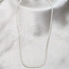 Sterling Silver Basic Necklace, Curb Design, Polished, Silver Finish, 04.433.0007.22 (100 Gauge, Thickness, 22 Inches Length)