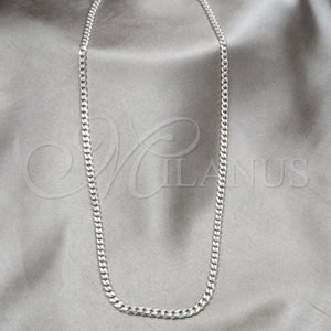 Sterling Silver Necklace — Basic Necklace Curb Design Polished 04. Gauge Thickness — main product view — SKU 163373 | Plata 925 collar — básico Necklace Curb diseño pulido 04. Gauge Thickness — SKU 163373