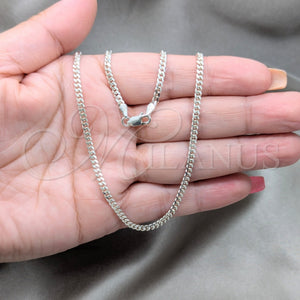 Sterling Silver Necklace — Basic Necklace Curb and Miami Cuban Design Polished — alternate product view — SKU 163374 | Plata 925 collar — básico Necklace Curb and Miami Cuban diseño pulido — SKU 163374