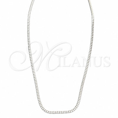 Sterling Silver Basic Necklace, Curb and Miami Cuban Design, Polished, Silver Finish, 04.433.0009.22 (0.80 for wholesale, main product view