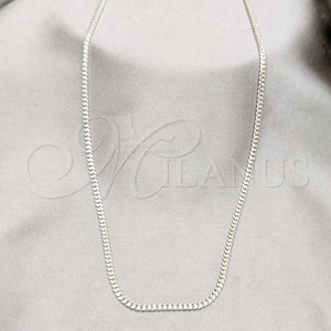 Sterling Silver Necklace — Basic Necklace Curb and Miami Cuban Design Polished — main product view — SKU 163374 | Plata 925 collar — básico Necklace Curb and Miami Cuban diseño pulido — SKU 163374