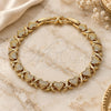 Oro Laminado Tennis Bracelet, Gold Filled Style Hugs and Kisses Design, Matte Finish, Golden Finish, 03.213.0431.07 (Thickness, 8 Inches Length)
