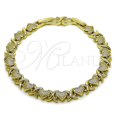 gold-layered hugs-and-kisses bracelet - product view - Milanus SKU 163386