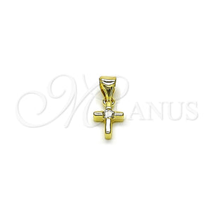 Gold Filled Pendant — Religious Pendant Cross Design with White Cubic Zirconia — main product view — SKU 163387 | Oro Laminado dije — Religious Pendant cruz diseño with blanco Cubic Zirconia — SKU 163387