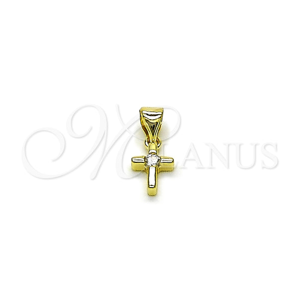 Gold Filled Pendant — Religious Pendant Cross Design with White Cubic Zirconia — main product view — SKU 163387 | Oro Laminado dije — Religious Pendant cruz diseño with blanco Cubic Zirconia — SKU 163387