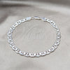 Sterling Silver Basic Necklace, Mariner Design, Diamond Cutting Finish, Silver Finish, 04.431.0005.10 (150 Gauge, Thickness, 10 Inches Length)