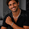 Stainless Steel Necklace and Bracelet, Greek Key Design, Polished, Steel Finish, 06.116.0009.2.22