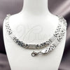 Stainless Steel Necklace and Bracelet, Greek Key Design, Polished, Steel Finish, 06.116.0009.2.22
