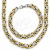 Stainless Steel Necklace and Bracelet, Polished, Golden Finish, 06.116.0080.22