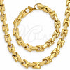 Stainless Steel Necklace and Bracelet, Polished, Golden Finish, 06.116.0009.24