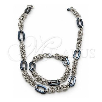 Stainless Steel Necklace and Bracelet, Polished, Steel Finish, 06.116.0092.22