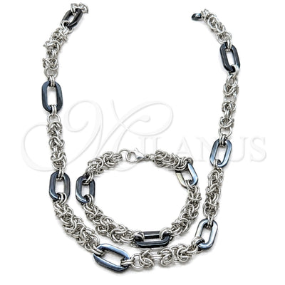 Stainless Steel Necklace and Bracelet, Polished, Steel Finish, 06.116.0092.22 for wholesale, main product view
