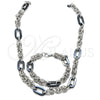 Stainless Steel Necklace and Bracelet, Polished, Steel Finish, 06.116.0092.22