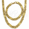 Stainless Steel Necklace and Bracelet, Polished, Steel Finish, 06.116.0017.22