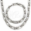 Stainless Steel Necklace and Bracelet, Polished, Steel Finish, 06.116.0018.22