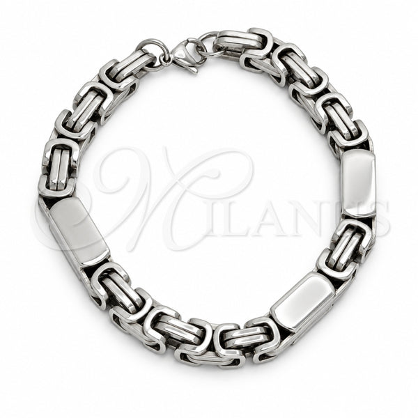 Stainless Steel Necklace and Bracelet, Polished, Steel Finish, 06.116.0015.22