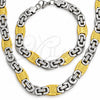 Stainless Steel Necklace and Bracelet, Polished, Golden Finish, 06.116.0094.22