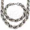 Stainless Steel Necklace and Bracelet, Polished, Steel Finish, 06.116.0085.22