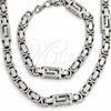 Stainless Steel Necklace and Bracelet, Polished, Steel Finish, 06.116.0011.22