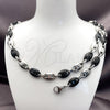 Stainless Steel Necklace and Bracelet, Puff Mariner Design, Polished, Two Tone, 06.116.0021.3.22
