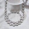 Stainless Steel Necklace and Bracelet, Polished, Steel Finish, 06.116.0087.22