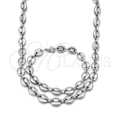 Stainless Steel Necklace and Bracelet, Polished, Steel Finish, 06.116.0087.22 for wholesale, main product view