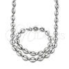 Stainless Steel Necklace and Bracelet, Polished, Steel Finish, 06.116.0087.22