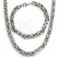 Stainless Steel Necklace and Bracelet, Polished, Steel Finish, 06.116.0024.22