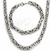 Stainless Steel Necklace and Bracelet, Polished, Steel Finish, 06.116.0024.22