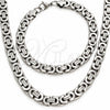 Stainless Steel Necklace and Bracelet, Polished, Steel Finish, 06.116.0089.22