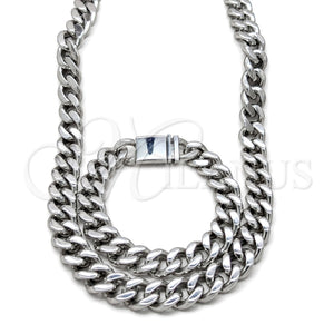 Stainless Steel Necklace and Bracelet, Polished, Steel Finish, 06.63.0310.1.30