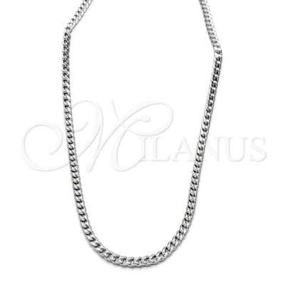 Stainless Steel Necklace and Bracelet, Miami Cuban Design, Polished, Steel Finish, 06.116.0088.22 for wholesale, main product view