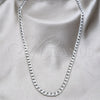 Stainless Steel Necklace and Bracelet, Pave Cuban Design, Diamond Cutting Finish, Steel Finish, 06.116.0028.1.22