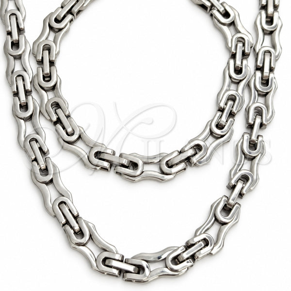 Stainless Steel Necklace and Bracelet, Polished, Steel Finish, 06.116.0030.22