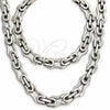 Stainless Steel Necklace and Bracelet, Polished, Steel Finish, 06.116.0030.22