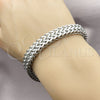 Stainless Steel Basic Bracelet, Bismark Design, Polished, Steel Finish, 03.435.0010.09 (Thickness, 22 Inches Length)
